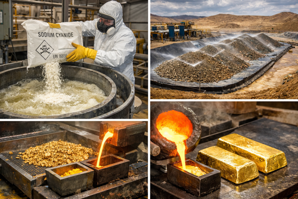 استخراج طلا با سیانید سدیم - راهنمای کامل فرآیند سیانوراسیون
